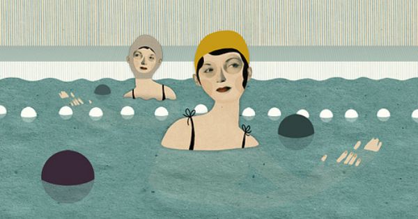 swimming illustration mathilde aubier