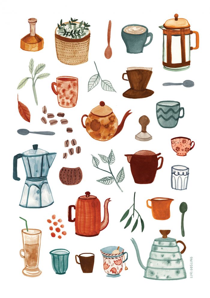 Livi Gosling illustration coffee tea stationery HappyMakersBlog