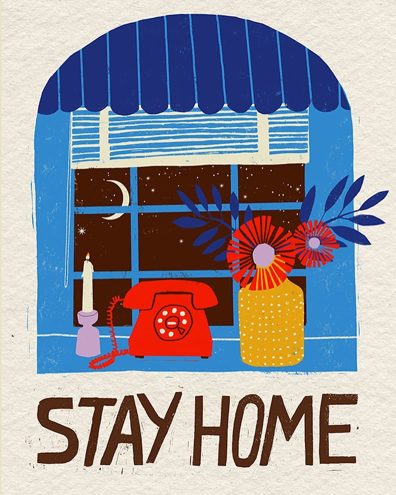 Corona illustraties: Stay Home