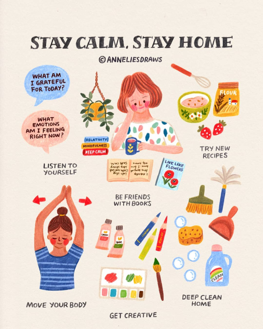 Corona illustraties: Stay Home