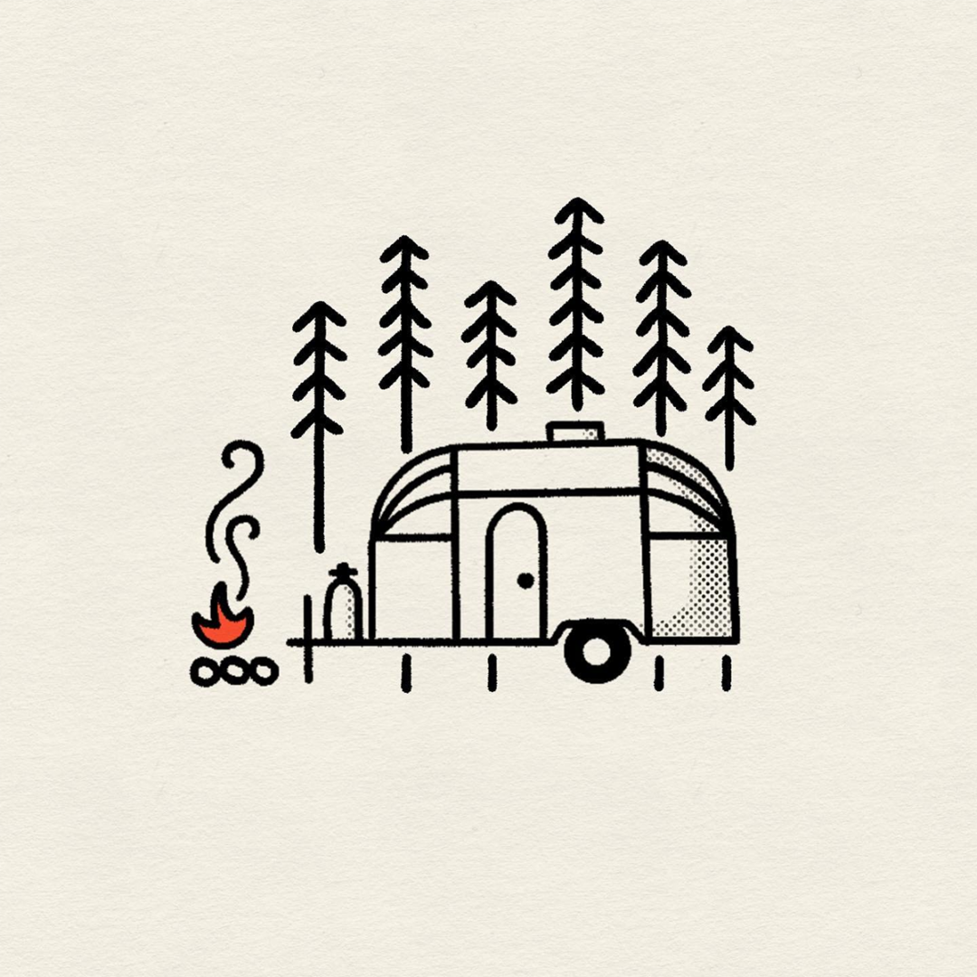 kampvuur illustratie - campfire illustration