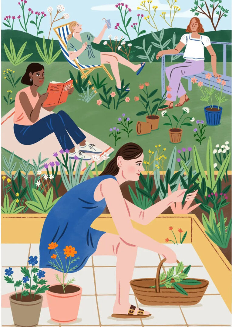 tuinieren met illustraties