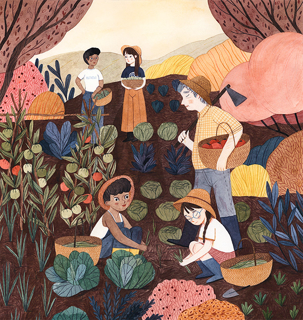 tuinieren met illustraties